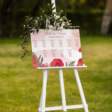 Poppy flower wedding plan