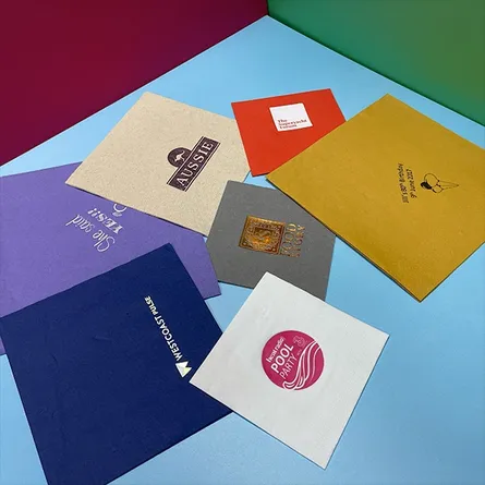 Printed napkins with foiling