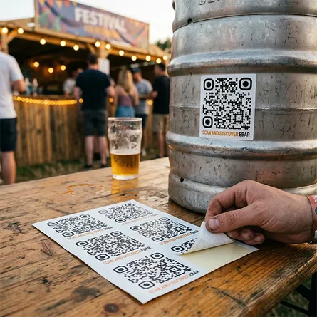 qr code square stickers on a sheet