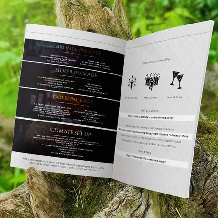 Recycled Brochure Menu