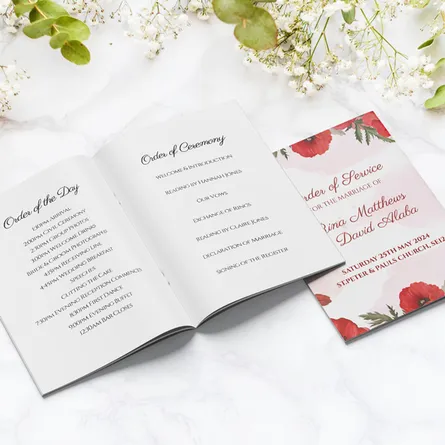 Poppy Wedding Order of Service