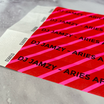 red pinkstriped wristband printing