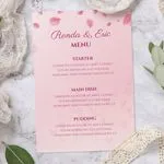 pink floral wedding menu