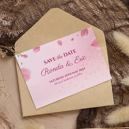 romantic save the date card