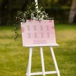 Romantic seating plan with easel