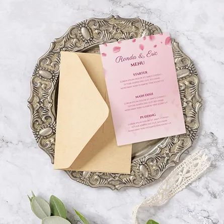 romantic wedding menu