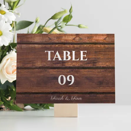 rustic table number