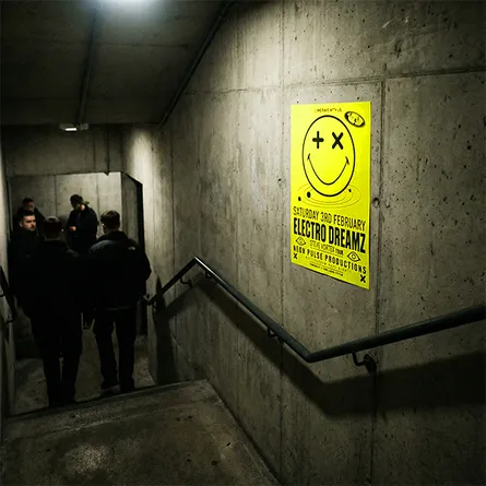 subway fluorescent yellow day glo posters