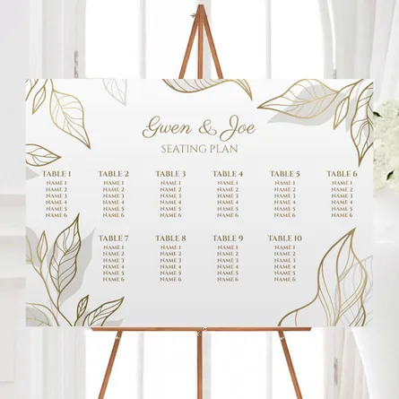 Gold Leaves wedding seating plan