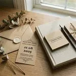 wedding save the date kraft business cards