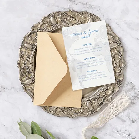 Where in the world wedding menu