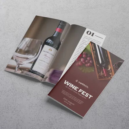 wine booklet menu printing