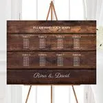 Wooden effect seating plan