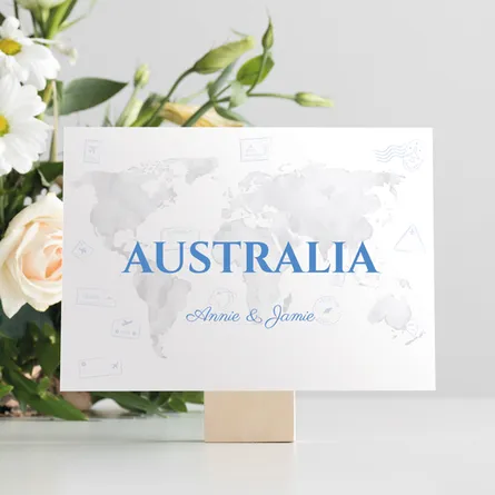 Wedding table name card Australia