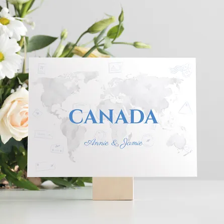 Wedding table name card Canada
