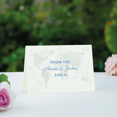 world wedding thank you card