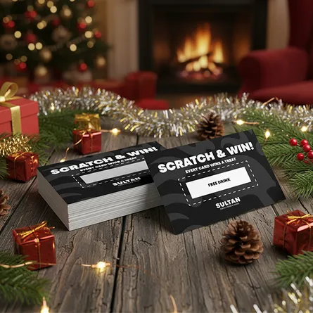 festive scartch card printing