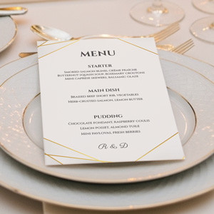 Custom Wedding Menu Design - Elegant & Personalised Printing