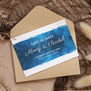 Marine Blue Save The Date Card