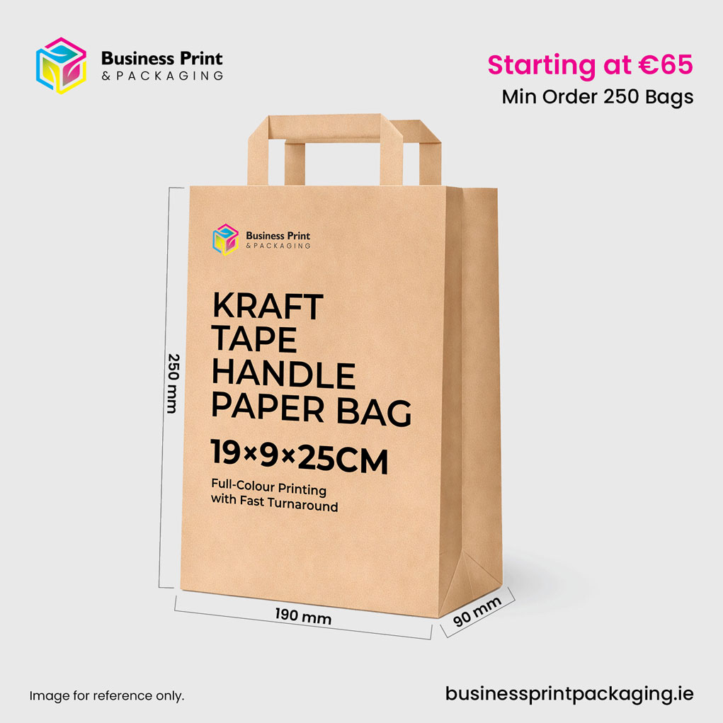 Kraft Tape Handle Paper Carrier 19×9×25cm