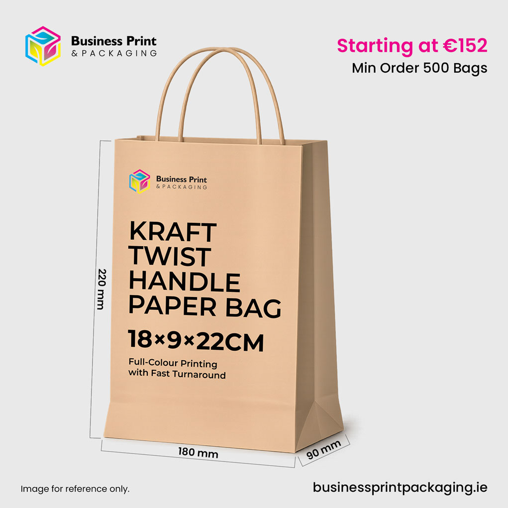 Kraft Twist Handle Paper Bag 18×9×22 cm