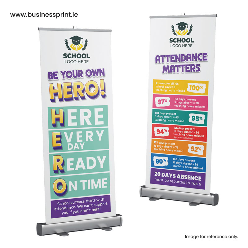 School Attendance Roll-Up Banners