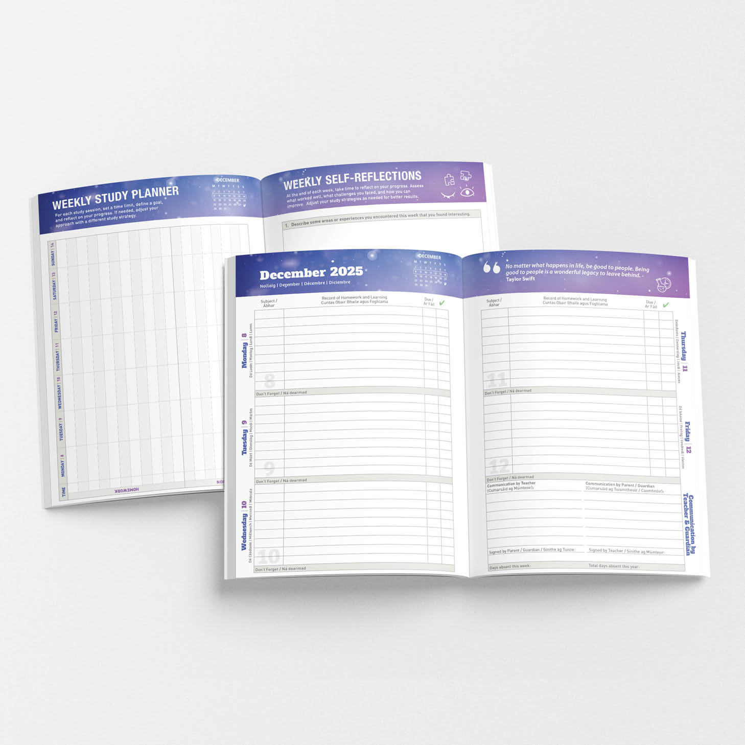 School Diary 2025-2026 4-Page Spread