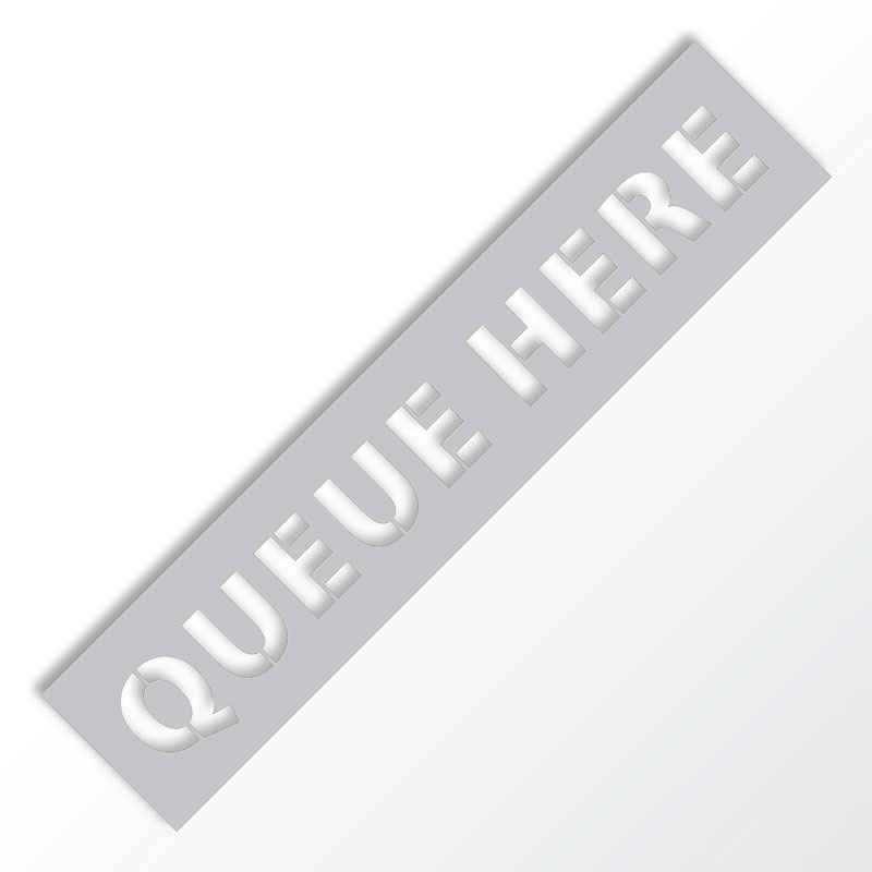 Outdoor Stencils Queue Here Outdoor Stencils Queue Here