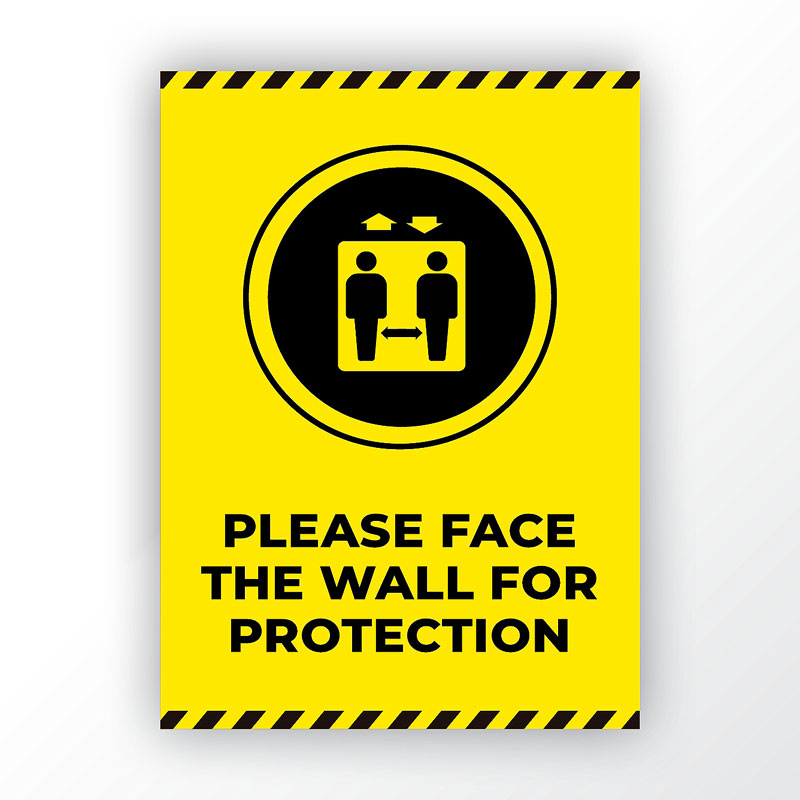 Face The Wall Stickers Social Distancing Elevator Signs Face The Wall Stickers Social Distancing Elevator Signs