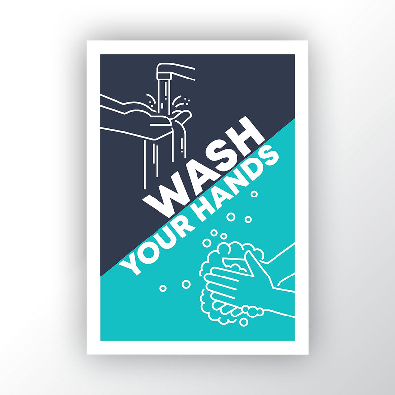 Wash Your Hands Round Sticker Wash Your Hands Round Sticker