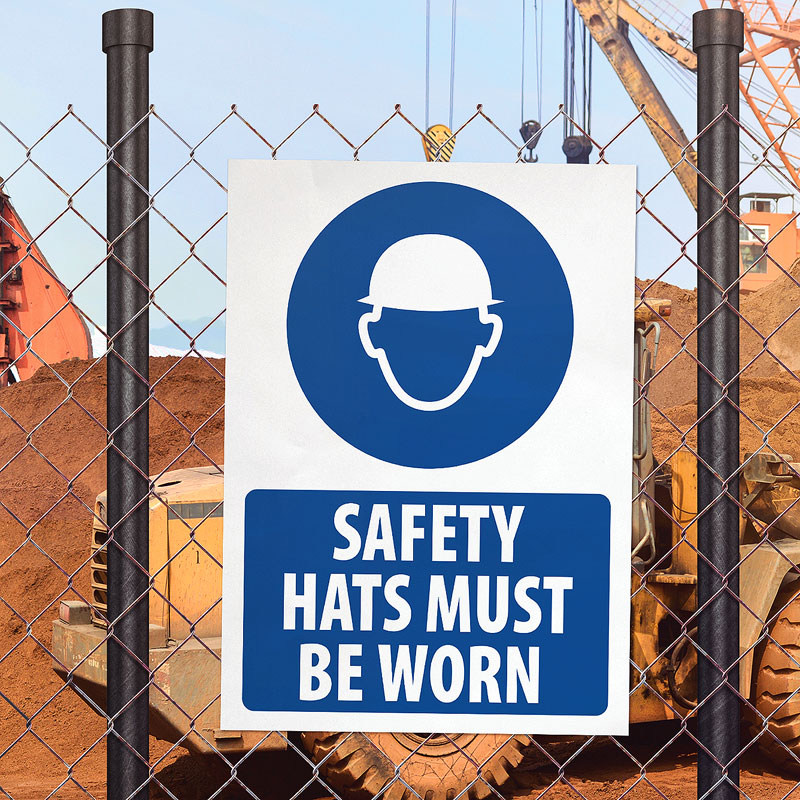 Safety Hats Must Be Worn Sign