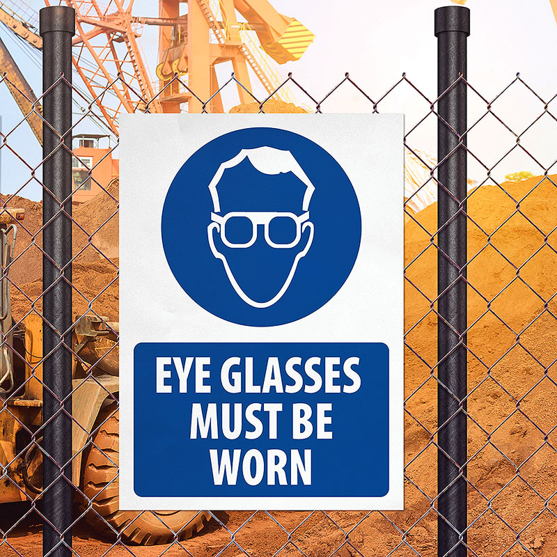 Eye Glasses Must Be Worn Sign