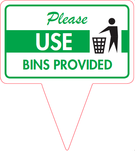 Please Use Bins Provided Please Use Bin Provided Grass Sign