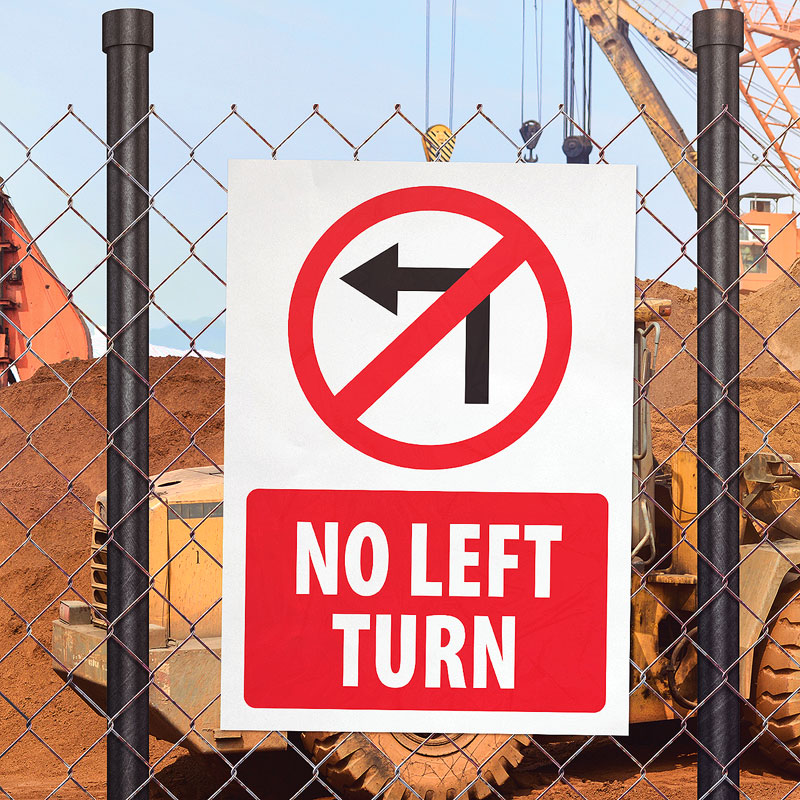 No Left Turn Sign