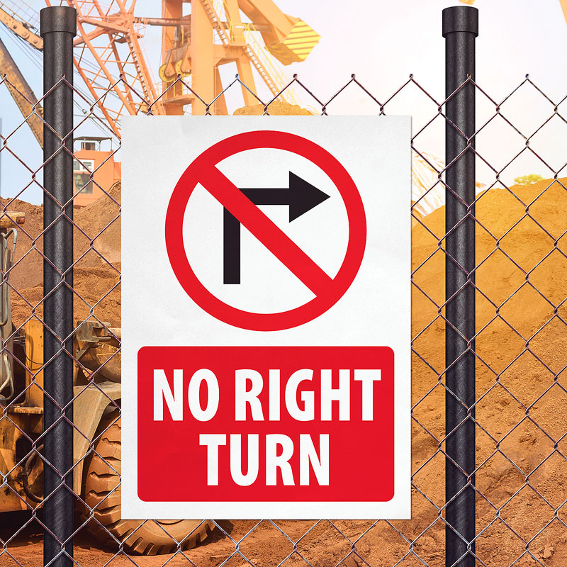 No Right Turn Sign