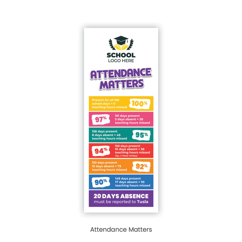 School Attendance Roll-Up Banners