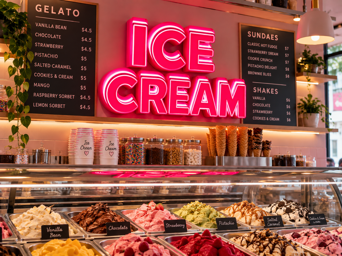 Ice Cream Sign in Shop