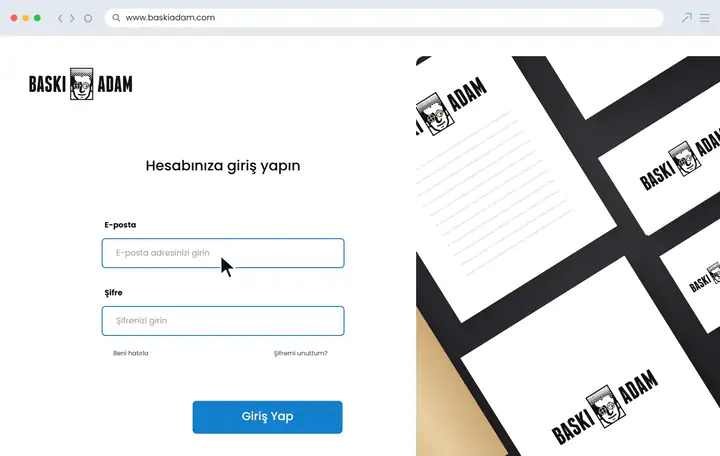 Baskı Adam'da sipariş nasıl verilir
