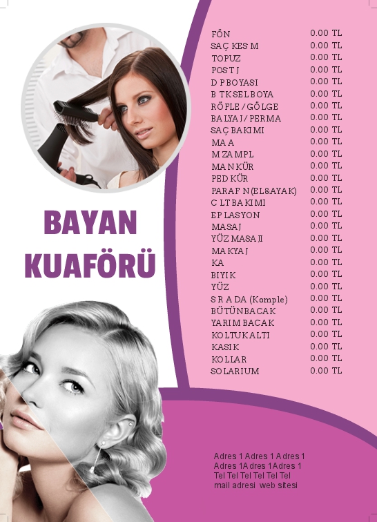 A5 - Ön, Arka - Bayan Kuaförü