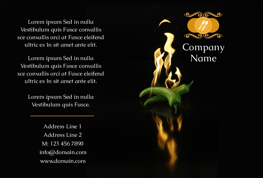 Hotel Food and Restaurant Business Card