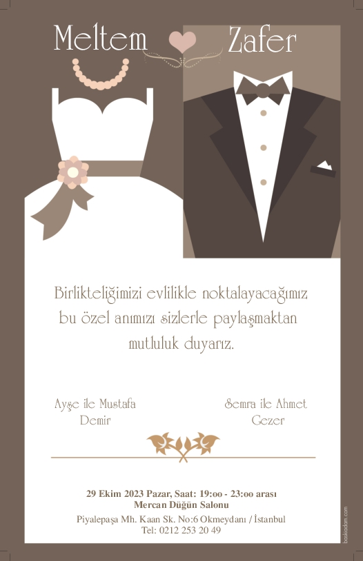 Gelin Damat Düğün Davetiyesi-1038