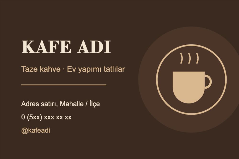 Kafe Tanıtım Kartı