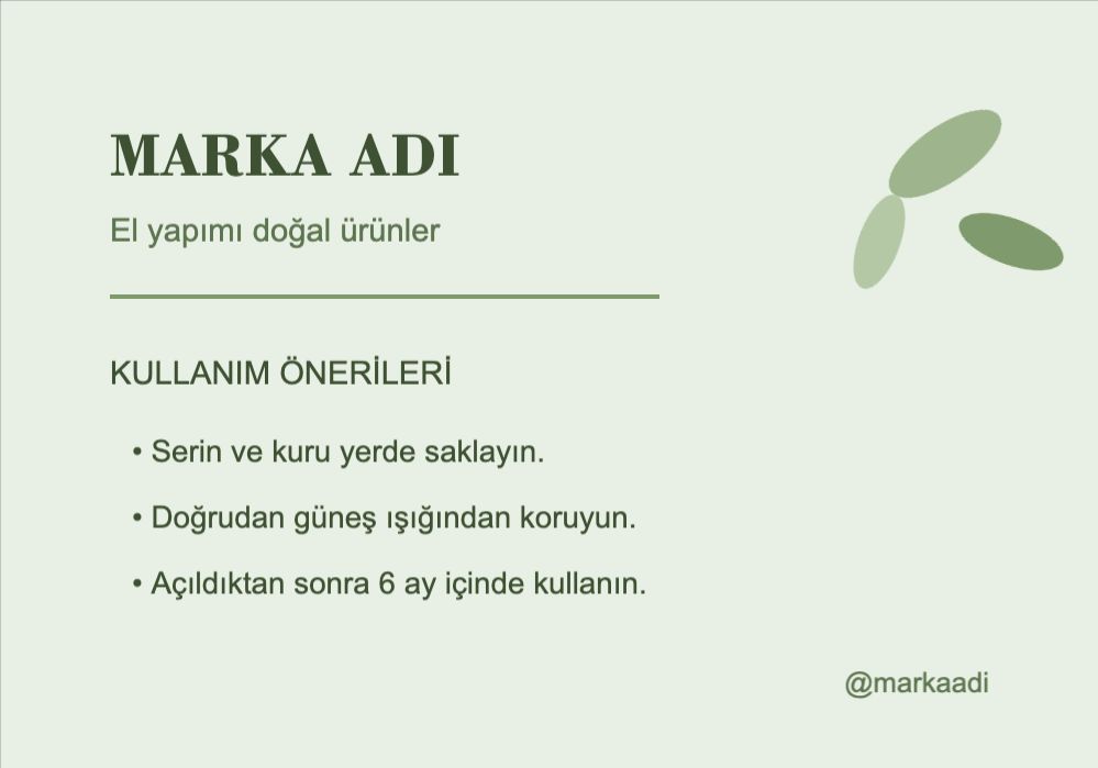 Ürün Bilgi Kartı