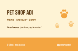 Pet Shop Tanıtım Kartı