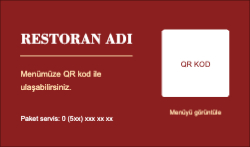 Restoran QR Menü Kartı