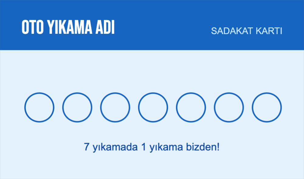 Oto Yıkama Sadakat Kartı