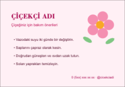 Çiçekçi Bakım Kartı
