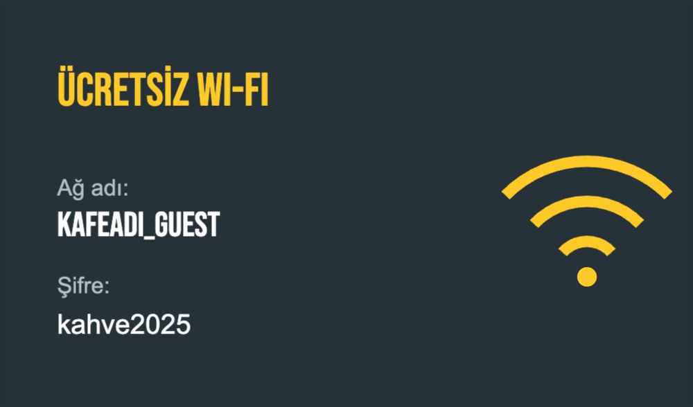 Kafe Wi-Fi Kartı