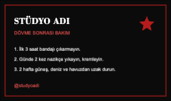 Dövme Bakım Kartı
