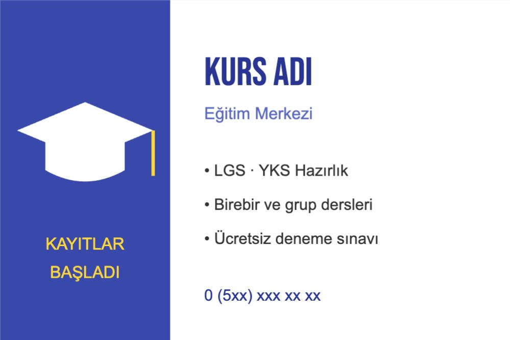 Eğitim Kursu Tanıtım Kartı